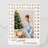 Custom Fun Classic FA LA Text Roos Gold Folie Feestdagen Briefkaart (Voorkant)