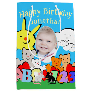 Custom Fun Cute Animals Birthday Medium Cadeauzakje