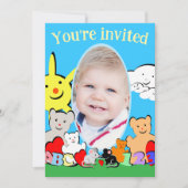 Custom Fun Cute Animals Birthday Party Invitation (Devant)
