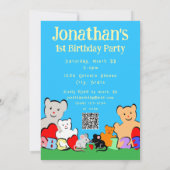 Custom Fun Cute Animals Birthday Party Invitation (Dos)