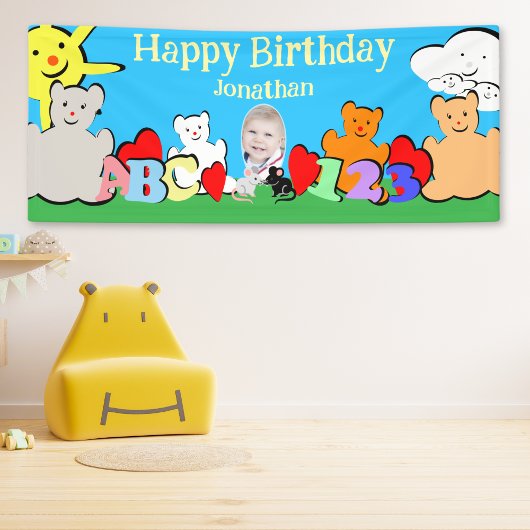 Custom Fun Cute Animals Birthday Party Spandoek