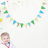 Custom Fun Cute Animals Birthday Party  Vlaggetjes