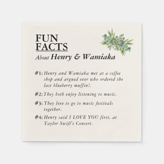 Custom FUN FEIT van bruidegom & bruid bruiloft ser Servet (Voorkant)