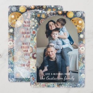 Custom Fun Kleurrijke Abstracte Sneeuwvlokken Flor Feestdagenkaart