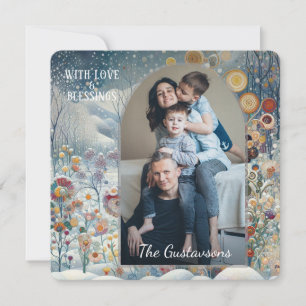 Custom Fun Kleurrijke Abstracte Sneeuwvlokken Flor Feestdagenkaart