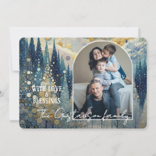 Custom Fun Kleurrijke Abstracte Winter Wonderland Feestdagenkaart
