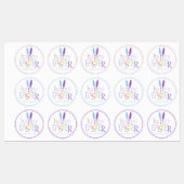 Custom Fun Kleurrijke Konijnenoren Gelukkig Pasen Labels (Vel)