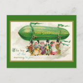 Custom Fun St Patricks Day Irish Zeppelin Airship Briefkaart (Voorkant)