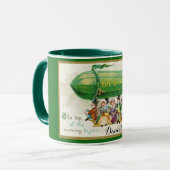 Custom Fun St Patricks Day Irish Zeppelin Airship Mok (Voorkant links)