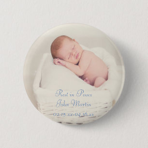 Custom Funeral Memorial Photo Button