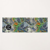 Custom Funky Cool Retro Fractal Marble Patroon Yogamat (Voorkant (horizontaal))