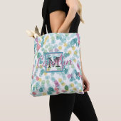 Custom Funky Happy Summer Polkadots Pattern Tote Bag (Dichtbij)