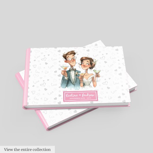 Custom Funky Mariage Livre d'invité Quirky Couple