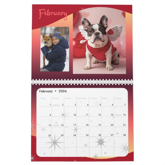 Custom Funny Dog Photo Calendar Personalize Kalender (Feb 2026)
