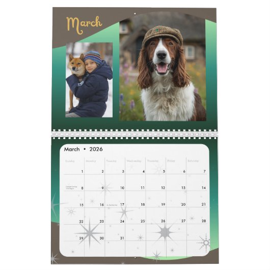 Custom Funny Dog Photo Calendar Personalize Kalender (Mar 2026)