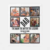 Custom Funny Fathers day Dad gift 8 Photo Collage Fleece Deken (Voorkant)