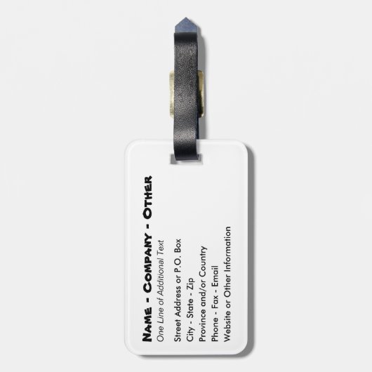 Custom Funny Golf Bagagelabel (Achterkant verticaal)