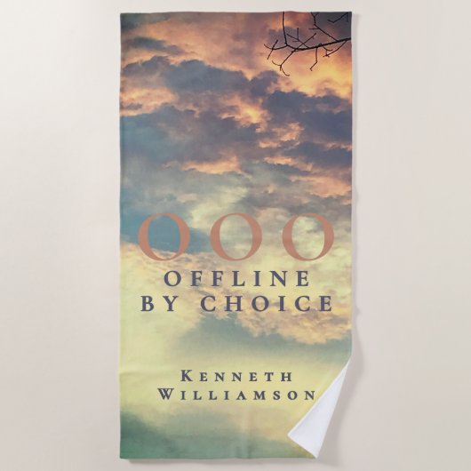 Custom Funny OOO Retro Summer Blue Sky Clouds Men Strandlaken (Voorkant)