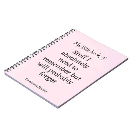 Custom Funny Quote Notitieboek voor vergeetachtige (Linkerzijde)