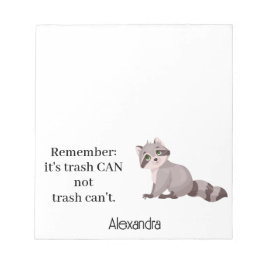 Custom Funny Racoon Animal Memopad Novelty Office Notitieblok