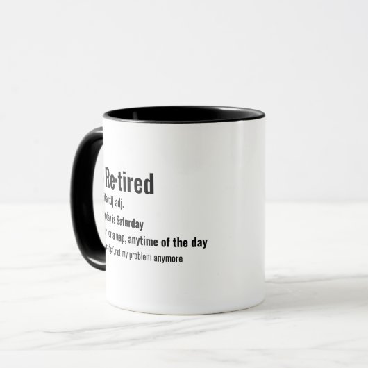 Custom Funny Retirement Definition Mug  (Devant gauche)