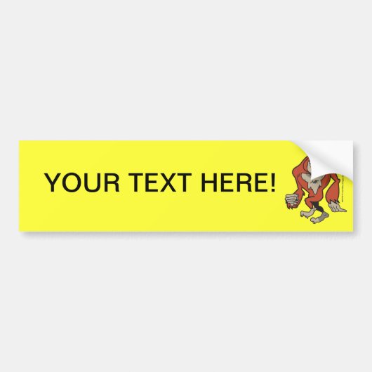 Custom Funny Sasquatch Bumpersticker (Voorkant)