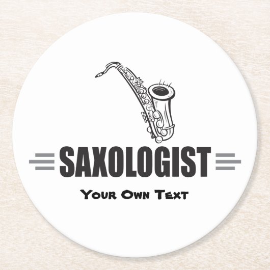 Custom Funny Saxophone Ronde Kartonnen Onderzetter (Voorkant)