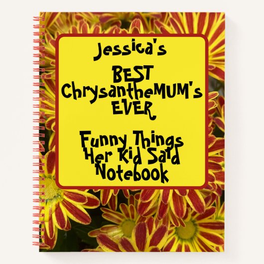 Custom Funny Things Haar Kind Said Floral Spiral Notitieboek (Voorkant)