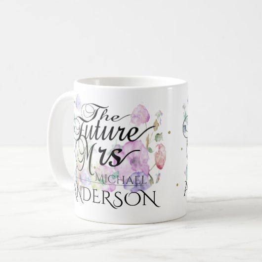Custom Future Mrs Calligraphy Koffiemok (Voorkant links)