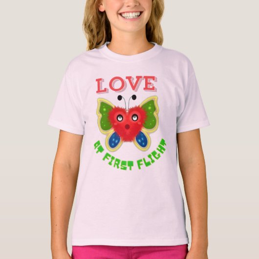 Custom Fuzzy Heart Butterfly Gift T-shirt (Voorkant)