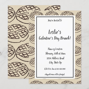 Custom Galentine's Day Brunch Waffle Uitnodiging 2