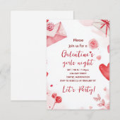 Custom Galentines Love Pattern Party Invitation (Devant / Derrière)
