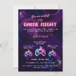 Custom Game Night Invitation Kaart