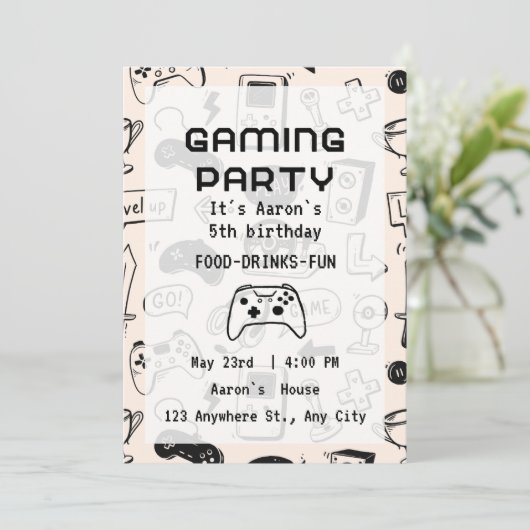 Custom Game Night Invitations Kaart (Staand voorkant)