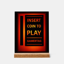 Custom Gamer Desk Decor Sign | Insert Coin to Play