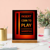 Custom Gamer Desk Decor Sign | Insert Coin to Play (Mariage)