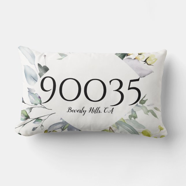 Custom Garden Green City State Zip Lumbar Coussin (Recto)