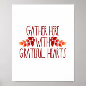 Custom Gather hier met dankbare harten Poster (Voorkant)