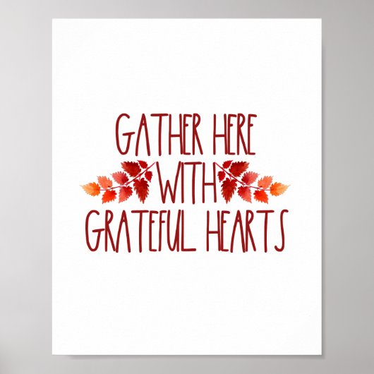 Custom Gather hier met dankbare harten Poster (Voorkant)