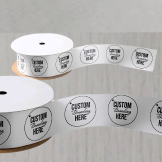 Custom Gedrukt Bedrijf Logo Wit Lint