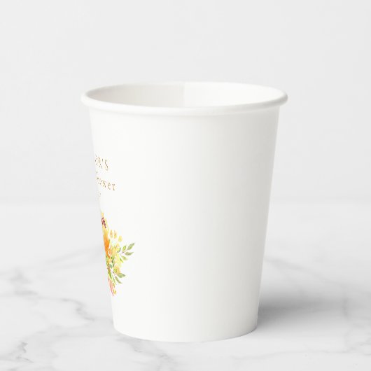 Custom Geel Waterverf Bloemen Vrijgezellenfeest Papieren Bekers (Links)