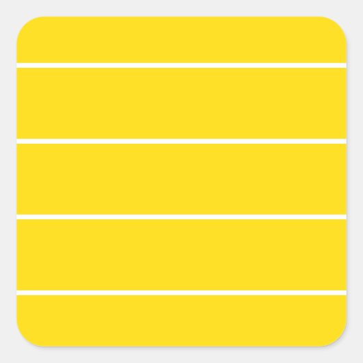 Custom Geel Wit Gestreepte Trend Kleuren Blank Vierkante Sticker (Voorkant)