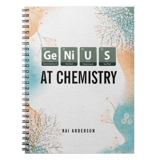 Custom Genius Periodic Table Chemistry Student Notitieboek (Voorkant)