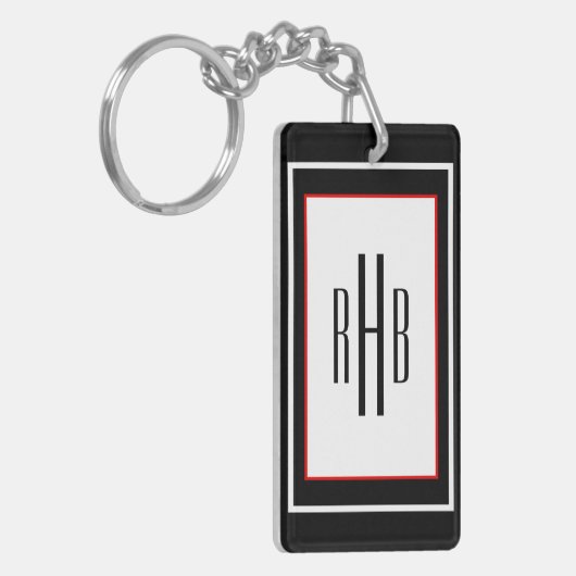 Custom Gentlemen's Monogram Sleutelhanger (Voorkant Links)