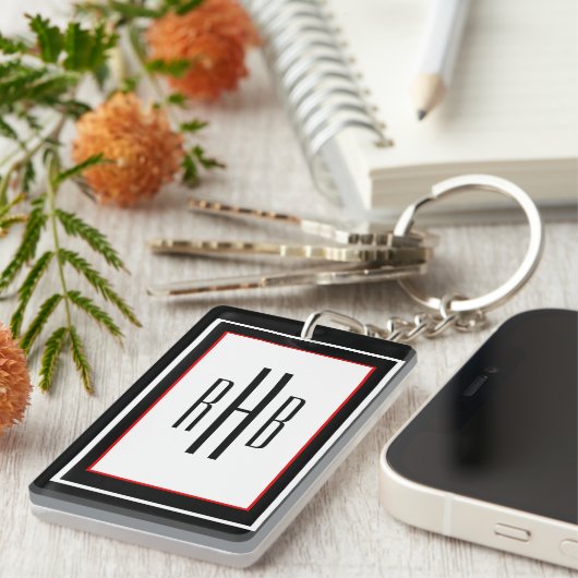 Custom Gentlemen's Monogram Sleutelhanger (Voorkant Rechts)