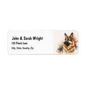 Custom German Shepherd Dog Address Label (Voorkant)