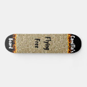 Custom gesimuleerd goud glitter meisjesontwerp skateboard (Horizontaal)