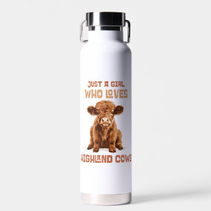 Custom Gewoon een meisje dat houdt van Highland Ko Waterfles