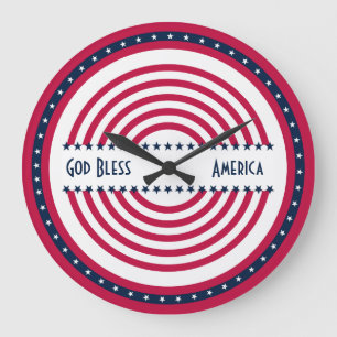 Custom Gezegde God Bless America Stars n Stripes Grote Klok