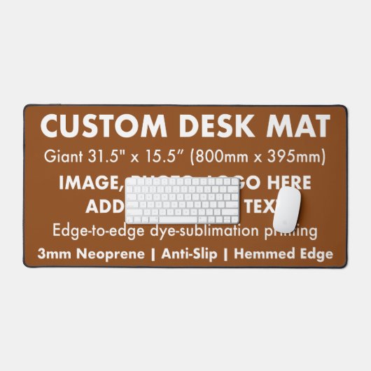 Custom Giant Desk Mat Protector Pad - Saddle Brown (Keyboard & Muis)